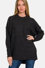 Load image into Gallery viewer, Zenana High-Low Hem Drop Shoulder Sweater