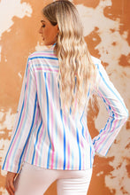 Load image into Gallery viewer, Double Take Striped Long Sleeve Collared Shirt