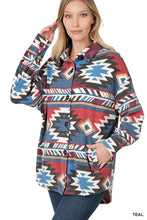 Load image into Gallery viewer, BRUSHED AZTEC OVERSIZED SHACKET WITH POCKETS