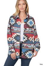 Load image into Gallery viewer, BRUSHED AZTEC OVERSIZED SHACKET WITH POCKETS