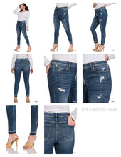 Load image into Gallery viewer, PLUS HIGH RISE CROPPED SKINNY DENIM PANTS