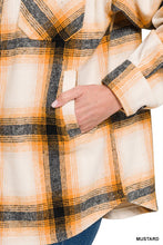 Load image into Gallery viewer, OVERSIZED YARN DYED PLAID LONGLINE SHACKET