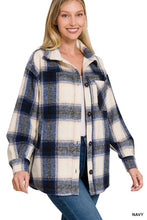 Load image into Gallery viewer, OVERSIZED YARN DYED PLAID LONGLINE SHACKET