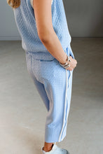 Load image into Gallery viewer, Oh Full Size Texture Contrast Trim Round Neck Top and Pants Set