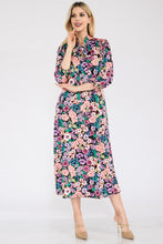 Load image into Gallery viewer, Celeste Full Size Floral Midi Dress with Bow Tied