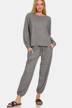Load image into Gallery viewer, Zenana Round Neck T-Shirt and Joggers Set