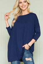 Load image into Gallery viewer, Plus Size Solid Long Sleeve Tunic Top