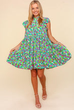 Load image into Gallery viewer, Haptics Frilled Mock Neck Ditsy Floral Dress
