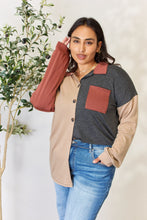 Load image into Gallery viewer, Heimish Full Size Color Block Button Down Shacket