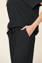 Load image into Gallery viewer, Double Take Full Size Texture Round Neck Short Sleeve T-Shirt and Wide Leg Pants
