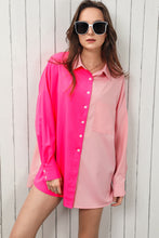 Load image into Gallery viewer, Double Take Color Block Collared Longline Shirt