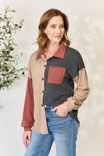 Load image into Gallery viewer, Heimish Full Size Color Block Button Down Shacket