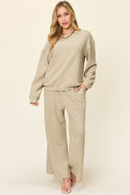 Load image into Gallery viewer, Double Take Full Size Texture Long Sleeve Top and Pants Set