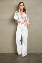 Load image into Gallery viewer, Double Take Floral Notched Neck Long Sleeve Blouse