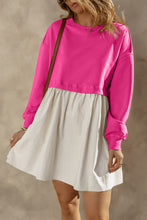 Load image into Gallery viewer, Round Neck Long Sleeve Mini Dress