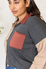 Load image into Gallery viewer, Heimish Full Size Color Block Button Down Shacket