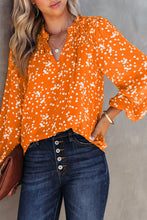 Load image into Gallery viewer, Double Take Printed Notched Neck Smocked Blouse