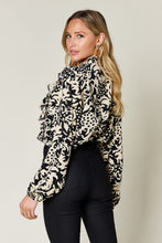 Load image into Gallery viewer, Double Take Full Size Printed Ruffle Trim Balloon Sleeve Shirt