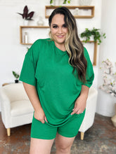Load image into Gallery viewer, Double Take Full Size Texture Round Neck Drop Shoulder T-Shirt and Shorts Set