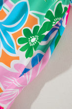 Load image into Gallery viewer, Printed Tie Waist Lantern Sleeve Mini Dress