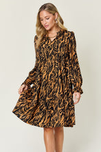 Load image into Gallery viewer, Double Take Full Size Printed Ruffle Hem Long Sleeve Dress