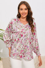 Load image into Gallery viewer, Double Take Floral V-Neck Long Sleeve Shirt