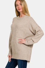Load image into Gallery viewer, Zenana High-Low Hem Drop Shoulder Sweater