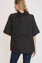 Load image into Gallery viewer, Umgee Bow Tie Back Mock Neck Half Sleeve Blouse