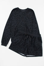 Load image into Gallery viewer, Leopard Round Neck Top and Shorts Lounge Set