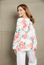 Load image into Gallery viewer, Double Take Floral Notched Neck Long Sleeve Blouse