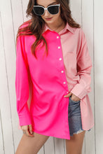 Load image into Gallery viewer, Double Take Color Block Collared Longline Shirt