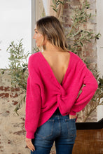 Load image into Gallery viewer, Sew In Love Full Size Openwork Twisted Back Dropped Shoulder Sweater