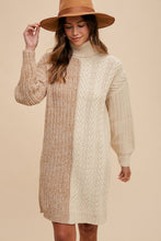 Load image into Gallery viewer, Annie Wear Color Block Turtleneck Sweater Dress