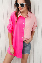Load image into Gallery viewer, Double Take Color Block Collared Longline Shirt
