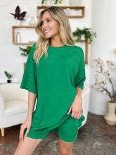 Load image into Gallery viewer, Double Take Full Size Texture Round Neck Drop Shoulder T-Shirt and Shorts Set