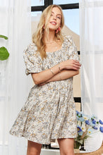 Load image into Gallery viewer, ADORA Floral Square Neck Puff Sleeve Dress