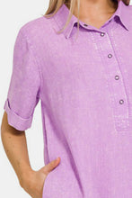 Load image into Gallery viewer, Zenana Washed Linen Raw Hem Dress with Pockets