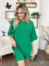 Load image into Gallery viewer, Double Take Full Size Texture Round Neck Drop Shoulder T-Shirt and Shorts Set