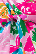 Load image into Gallery viewer, Printed Tie Waist Lantern Sleeve Mini Dress