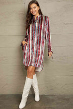 Load image into Gallery viewer, e.Luna Stripe Velvet Dress with Pockets