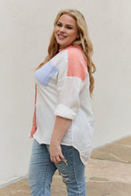 Load image into Gallery viewer, White Birch Full Size Color Block Woven Button Down Top