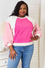 Load image into Gallery viewer, Double Take Color Block Dropped Shoulder Sweatshirt
