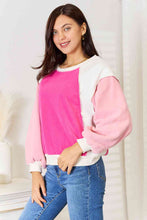 Load image into Gallery viewer, Double Take Color Block Dropped Shoulder Sweatshirt