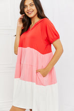 Load image into Gallery viewer, Culture Code My Only Wish Full Size Color Blocked Hooded Dress