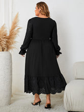 Load image into Gallery viewer, Plus Size Flounce Sleeve Lace Detail Dress