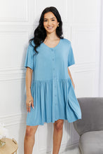 Load image into Gallery viewer, Yelete Full Size Oh Sweet Spring Button Up Flare Dress