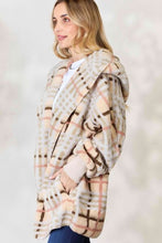 Load image into Gallery viewer, H&T Checked Faux Fur Hooded Jacket