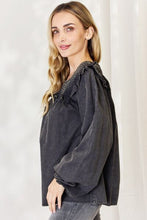 Load image into Gallery viewer, HEYSON Full Size Mineral Wash Smocked Round Neck Blouse