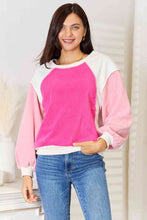 Load image into Gallery viewer, Double Take Color Block Dropped Shoulder Sweatshirt