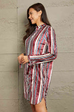 Load image into Gallery viewer, e.Luna Stripe Velvet Dress with Pockets